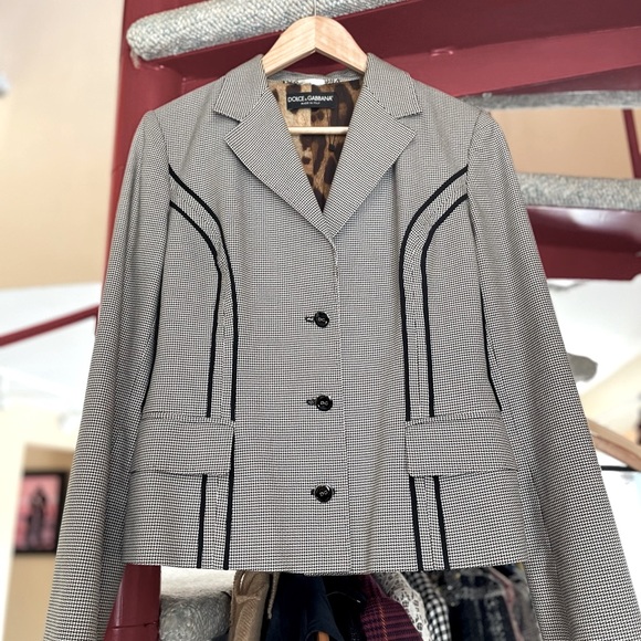 Dolce & Gabbana Houndstooth Print Blazer